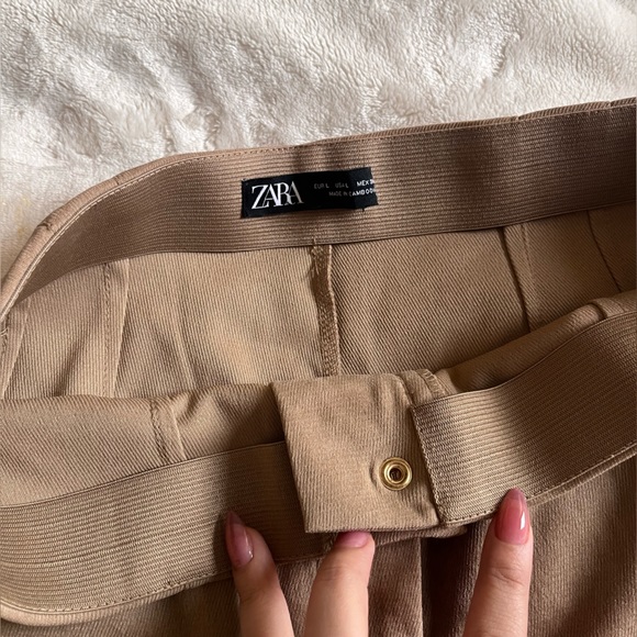 Zara Tan Faux Suede Leggings - Picture 4 of 7